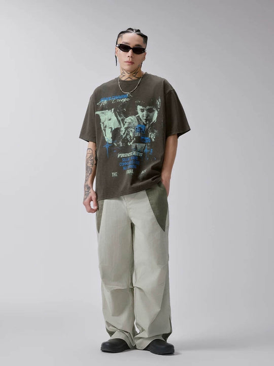 F2CE Aged Pistol Photo Print Washed Distressed Short Sleeve Tee | Face 3 Face