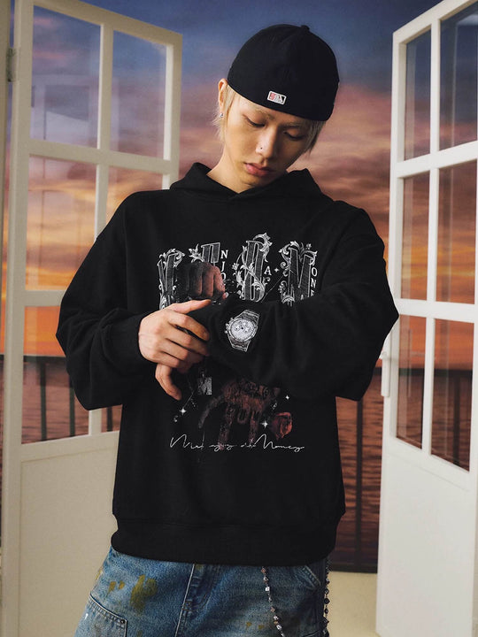 MEDM Jewelry Graphic Print Hoodie | Face 3 Face