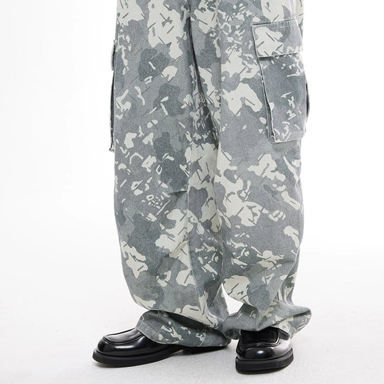 EMPTY REFERENCE Washed Camouflage Work Cargo Pants | Face 3 Face