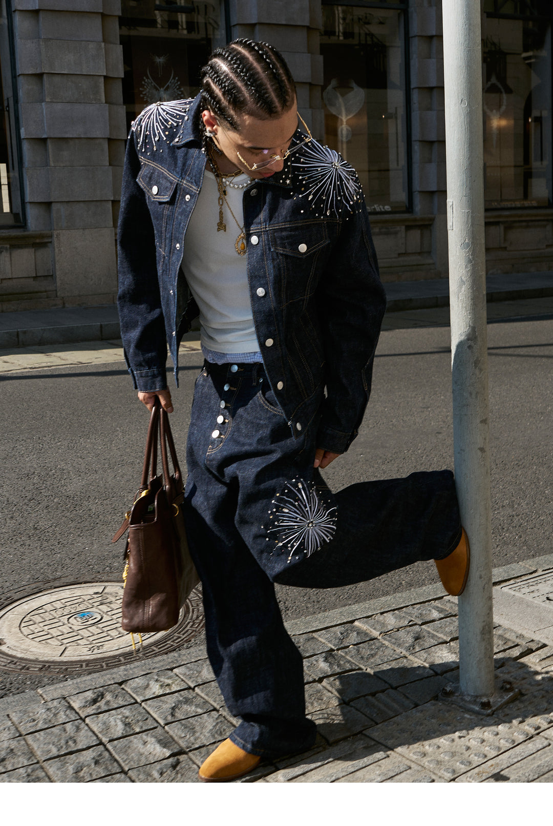 STEEPC Fireworks Rhinestone Denim Jeans | Face 3 Face