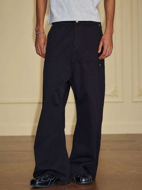 YADcrew Deconstructed Drop Crotch Loose Fit Wide Leg Work Pants | Face 3 Face