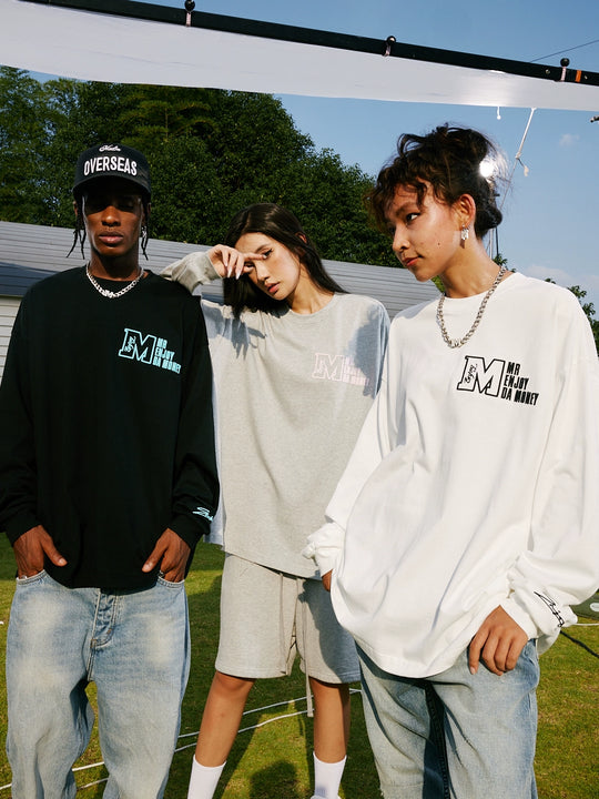 MEDM M Logo Embroidered Long Sleeve Tee | Face 3 Face