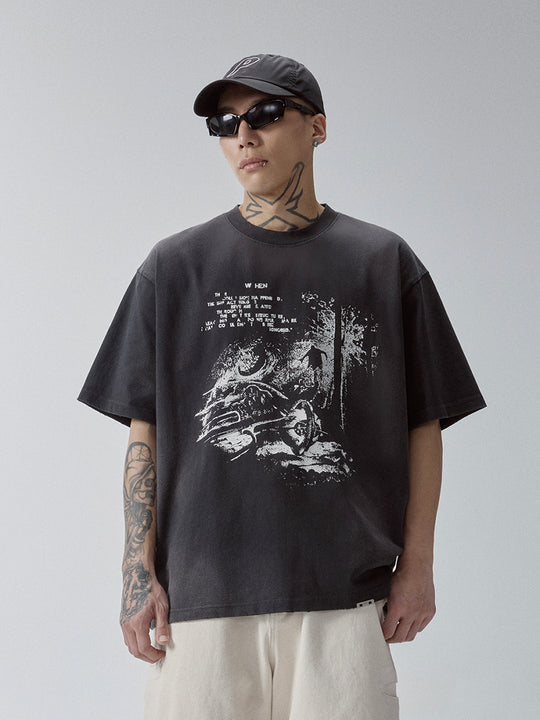 F2CE Retro Printed Washed Gradient Tee | Face 3 Face