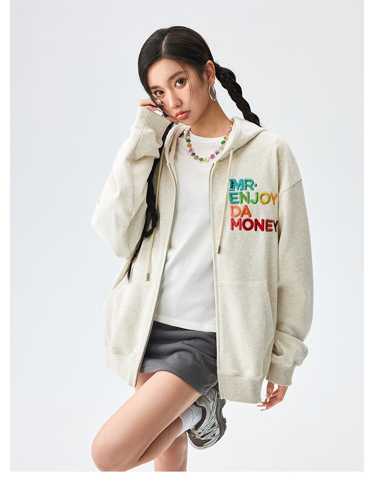 MEDM Rainbow Letter Zip Up Hoodie | Face 3 Face