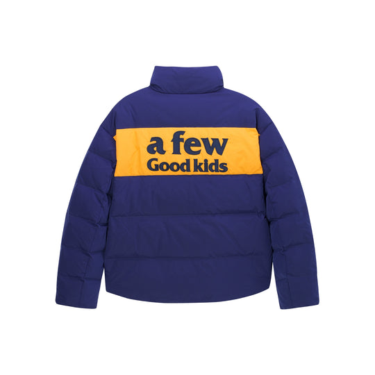 AFGK Contrasting Color Logo Embroidered Down Jacket | Face 3 Face