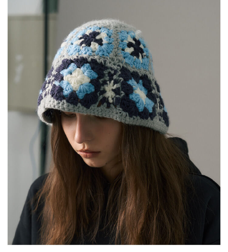 S45 Floral Knit Bucket Hat | Face 3 Face