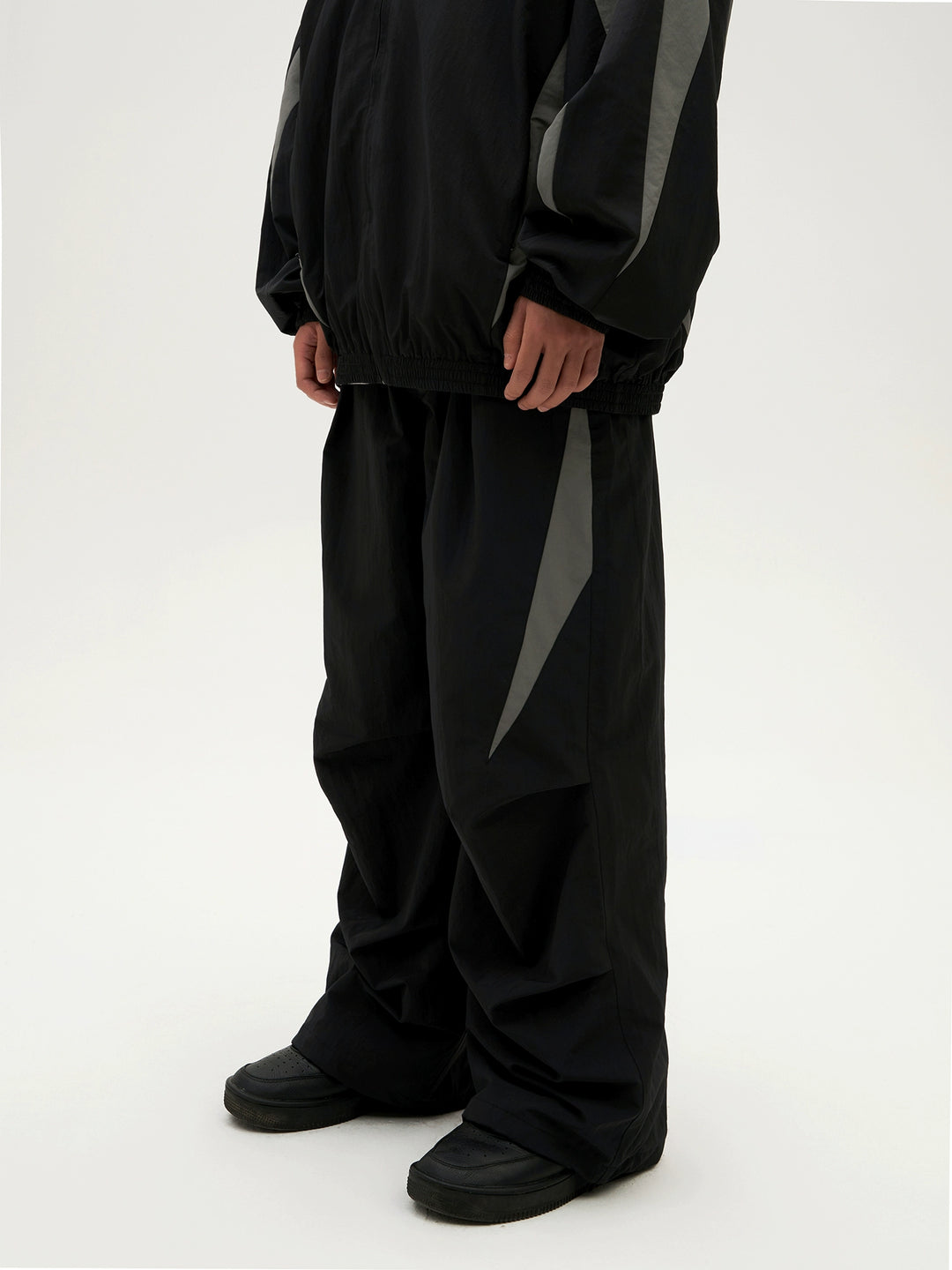 VOTE Black & Gray Patchwork Sport Track Pants