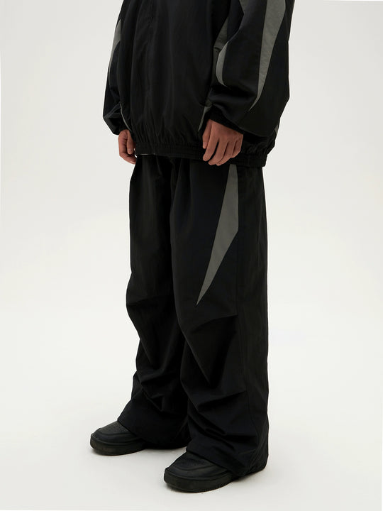 VOTE Black & Gray Patchwork Sport Track Pants