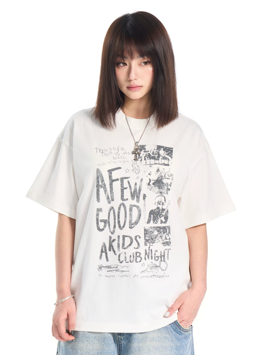 AFGK Club Night Vintage Print Tee | Face 3 Face
