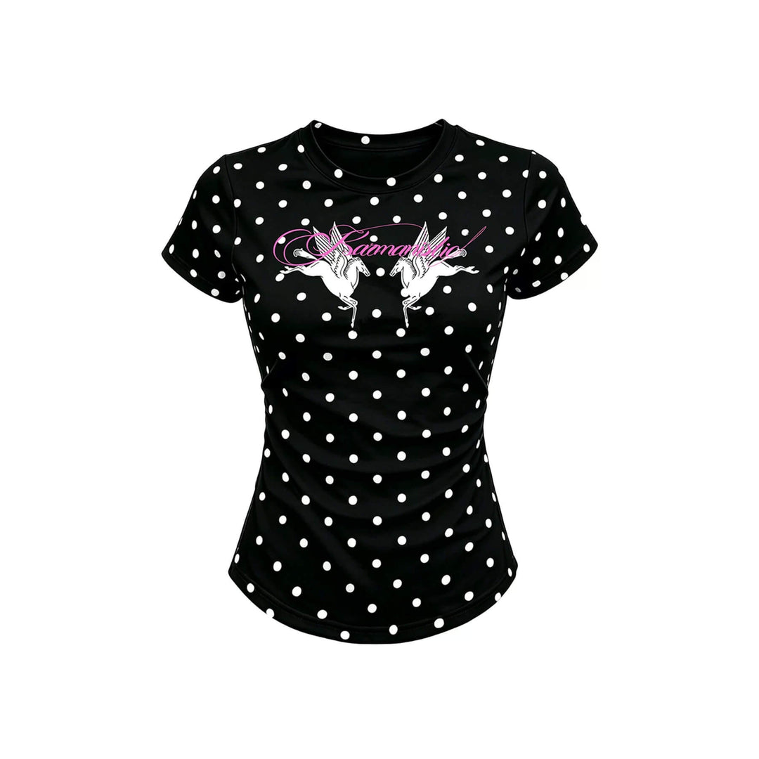 KARMANISTIC All Over Dot Chest Pegasus Print Short Sleeve Tee | Face 3 Face