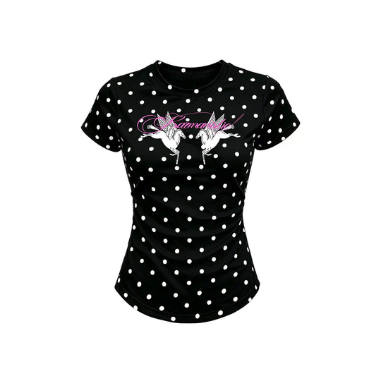 KARMANISTIC All Over Dot Chest Pegasus Print Short Sleeve Tee | Face 3 Face