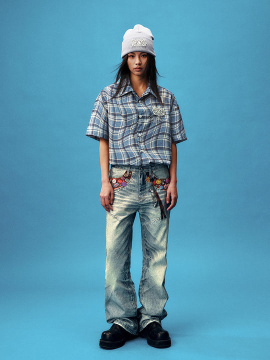 YADcrew Twisted Plaid Short Sleeve Shirt | Face 3 Face