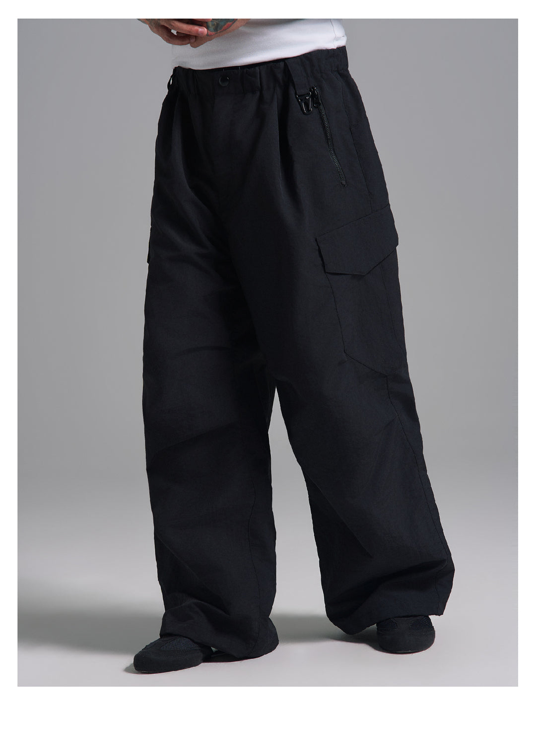 S45 Nylon Baggy Cargo Pants | Face 3 Face