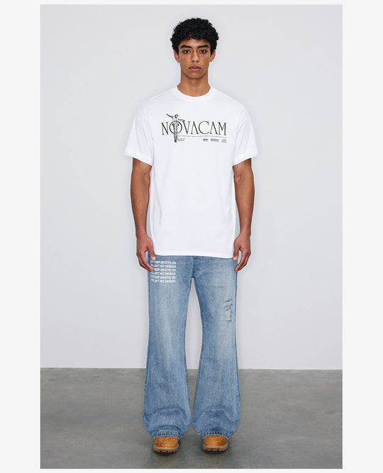 NOVACAM Letter Print Logo Tee | Face 3 Face