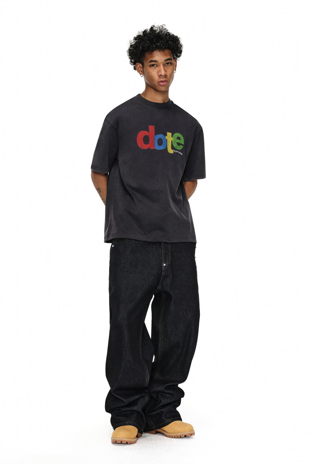 ANTIDOTE Dote Letter Print Washed Tee | Face 3 Face