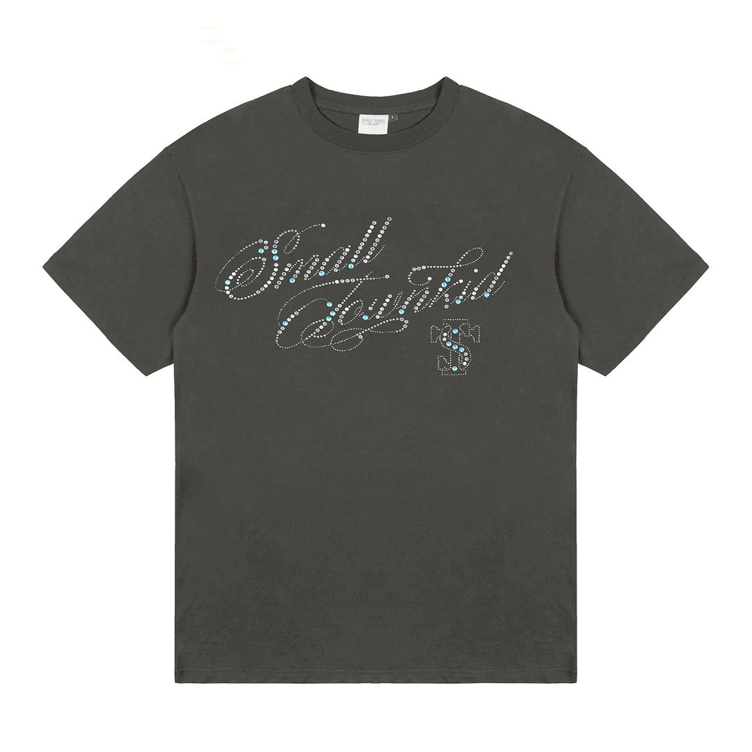 Small Town Kid Rhinestone Jewelry Lettering Tee | Face 3 Face