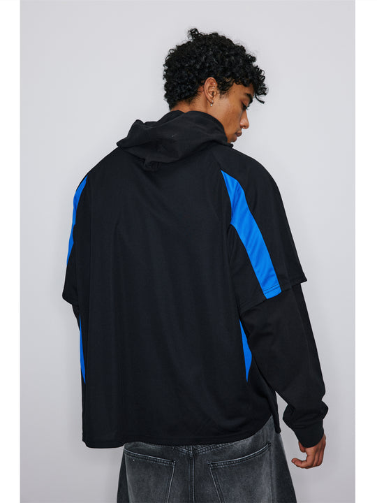 NOVACAM Soccer Jersey-Style Fake Two-Piece Hoodie | Face 3 Face