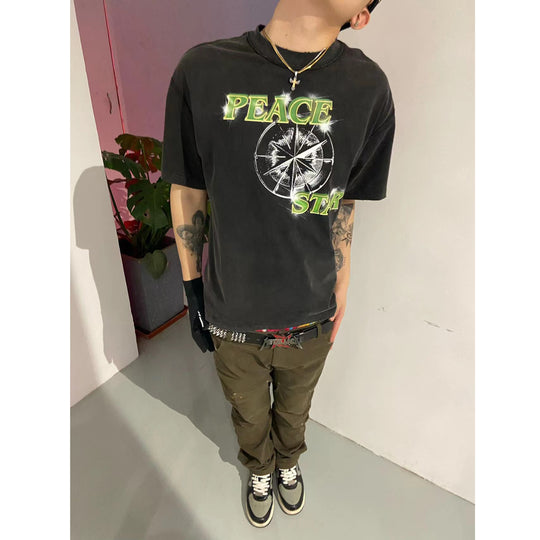 NOVACAM Master Customized Vintage Printed Destroyed Tee | Face 3 Face