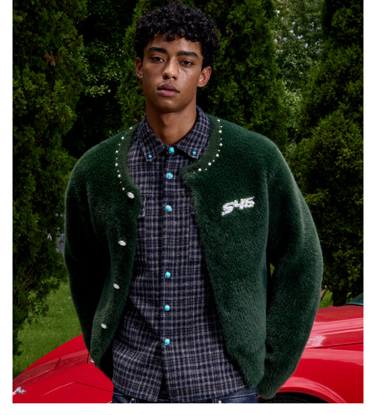 S45 Pearl Button Fuzzy Fleece Cardigan | Face 3 Face