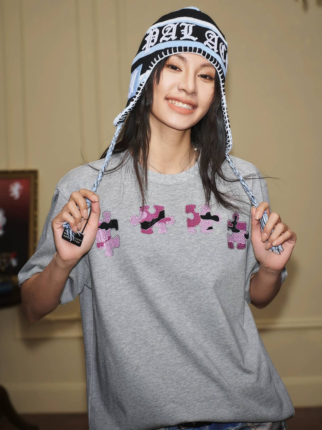 YADcrew Camo Rhinestone Puzzle Tee | Face 3 Face