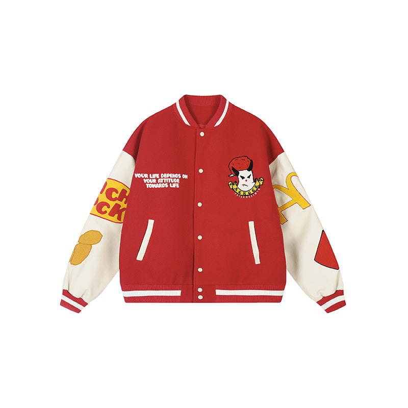 Baseball Jacket | Achock Graffiti Embroidered Baseball Jacket | Face 3 Face