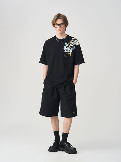 Harsh and Cruel Floral Embroidery Logo Tee
