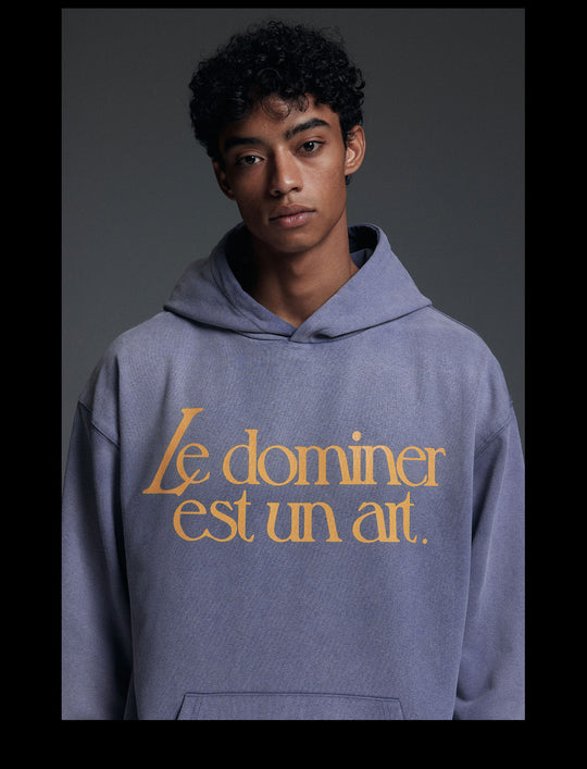 NOVACAM Washed Distressed Vintage Letters Logo Hoodie | Face 3 Face