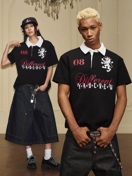 YADcrew Lion Crest Embroidered Polo Shirt | Face 3 Face