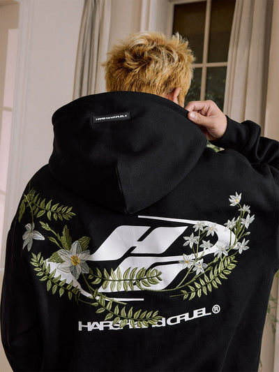 Harsh and Cruel Botanical Darts Logo Floral Embroidered Hoodie | Face 3 Face