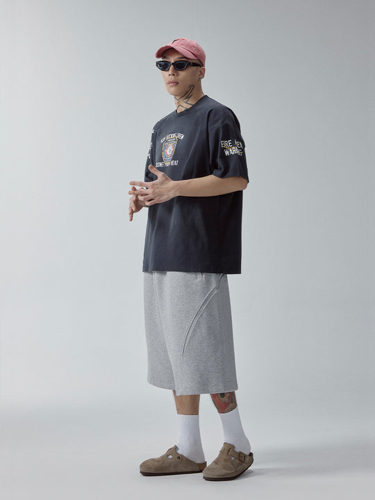 F2CE Basic Stitching Sweat Shorts | Face 3 Face