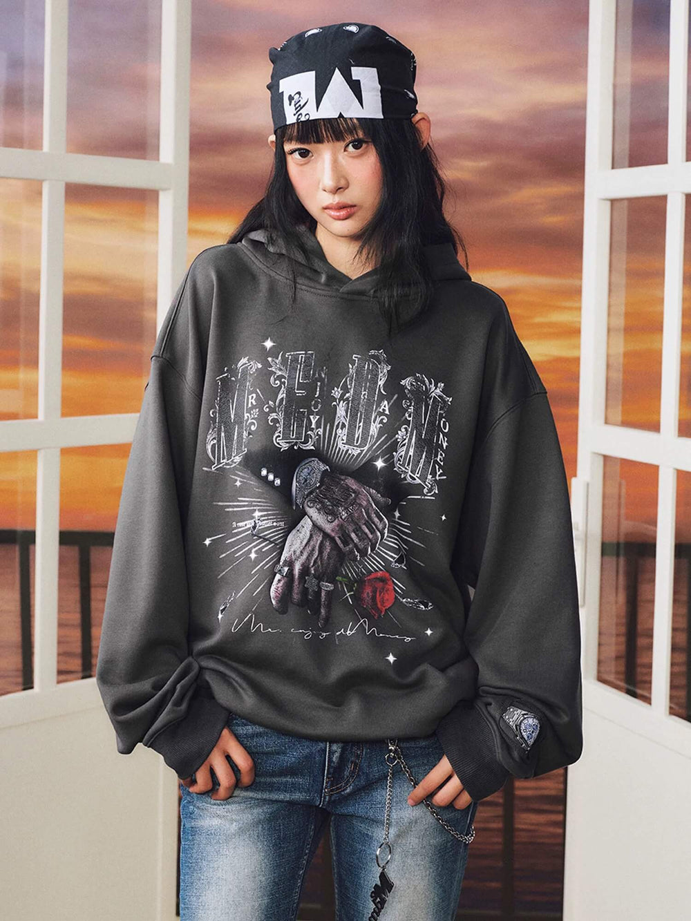 MEDM Jewelry Graphic Print Hoodie | Face 3 Face
