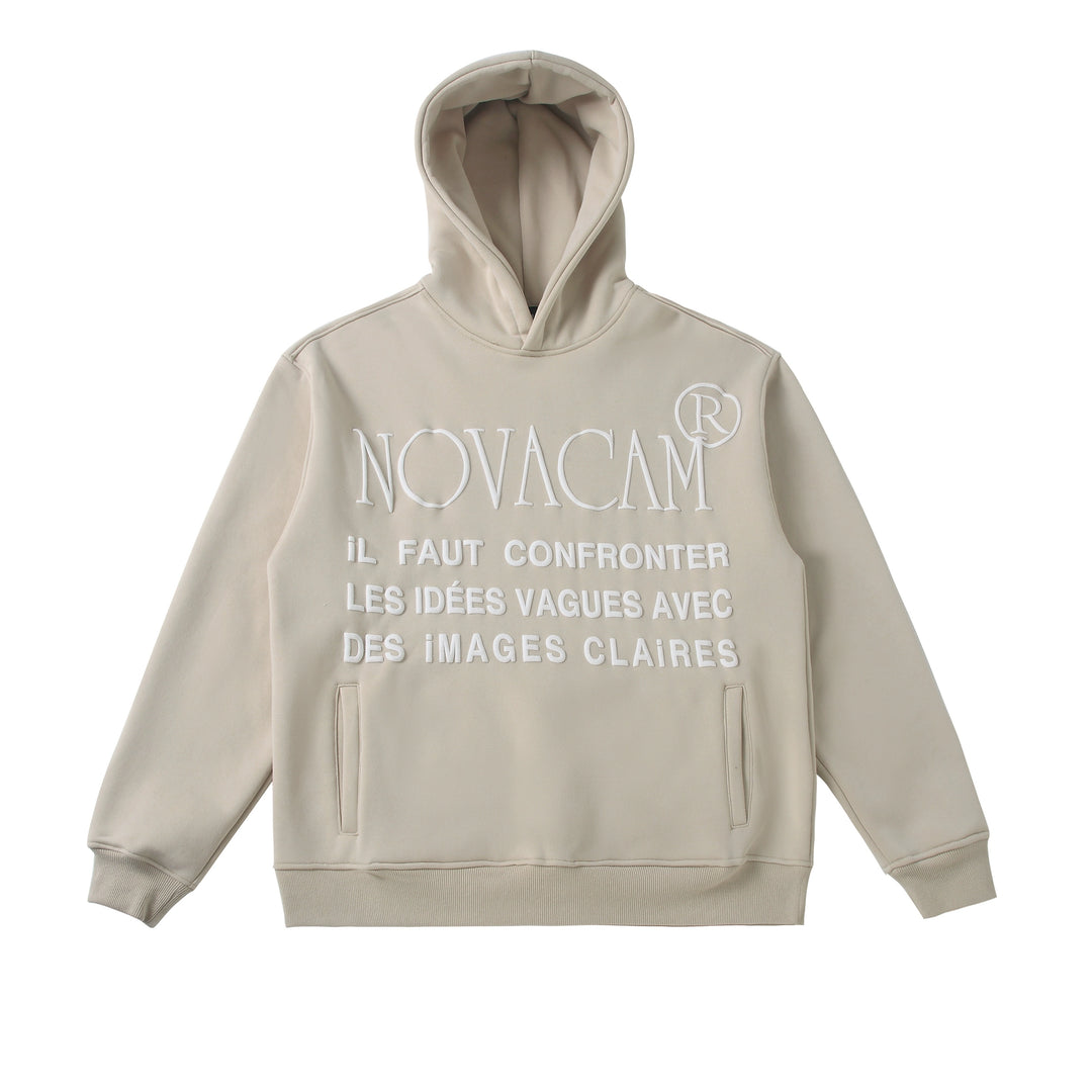 NOVACAM Slogan Puff Print Logo Hoodie | Face 3 Face