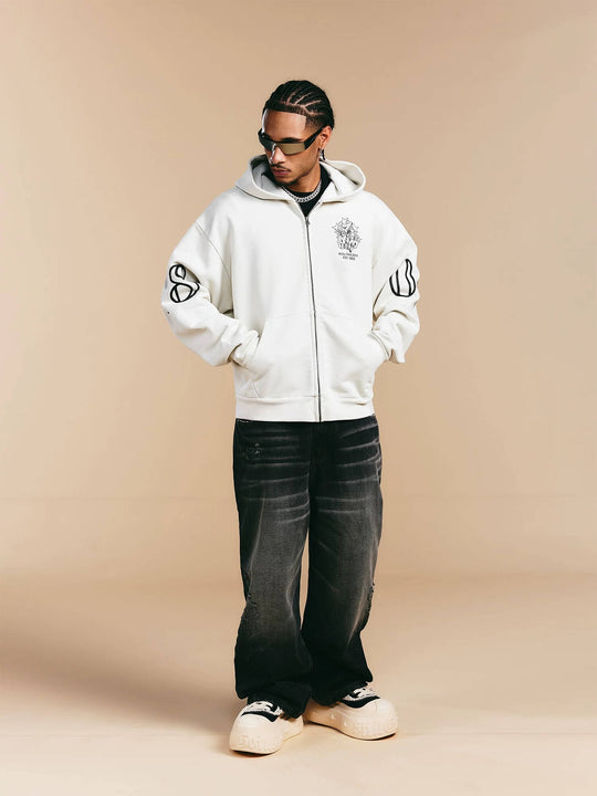 1807 ROLLTHEDICE Printed Zip Up Hoodie | Face 3 Face