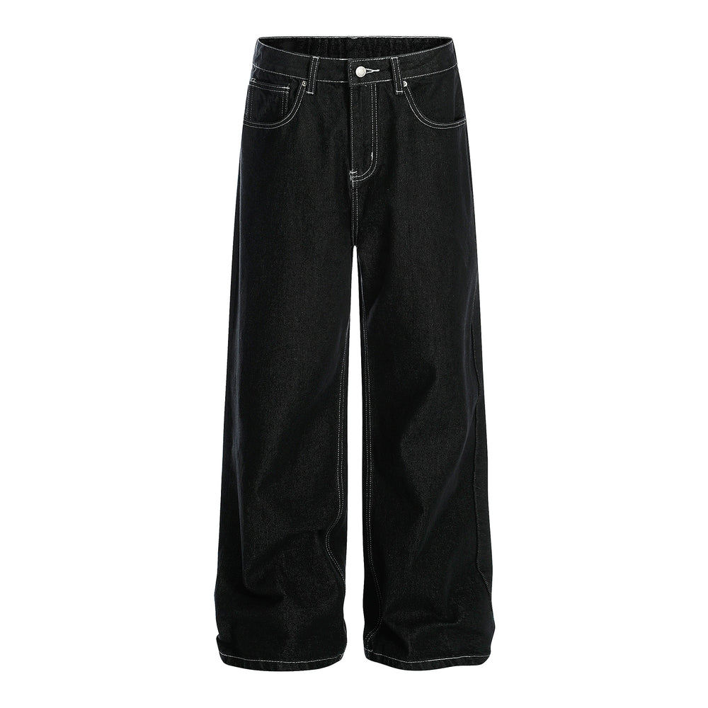 F3F Select Contrast Stitching Black Jeans | Face 3 Face