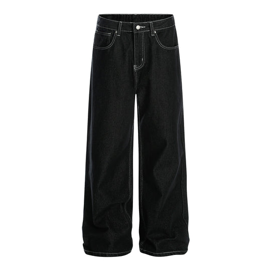 F3F Select Contrast Stitching Black Jeans | Face 3 Face