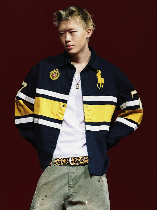 Remedy 3D Embroidered Striped Long Sleeve Shirt | Face 3 Face