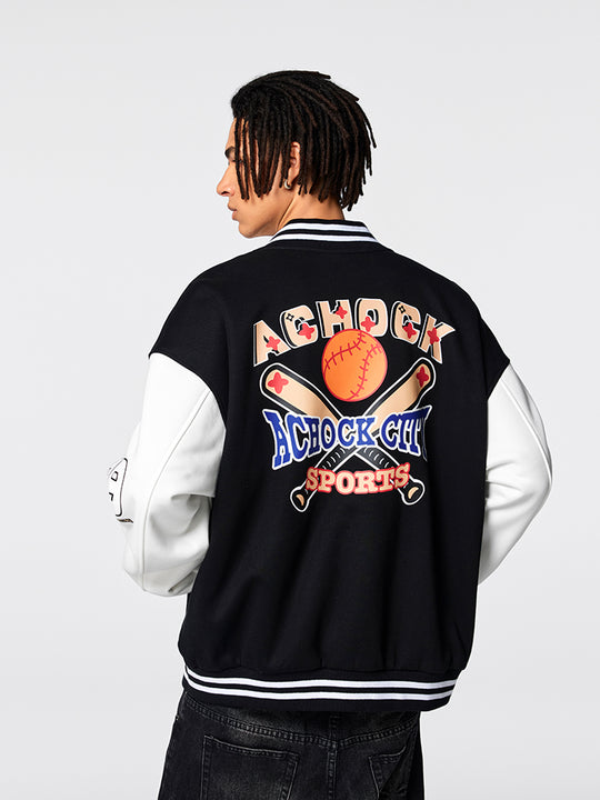 Racer varsity jacket | Achock Baseball Design Varsity Jacket | Face 3 Face
