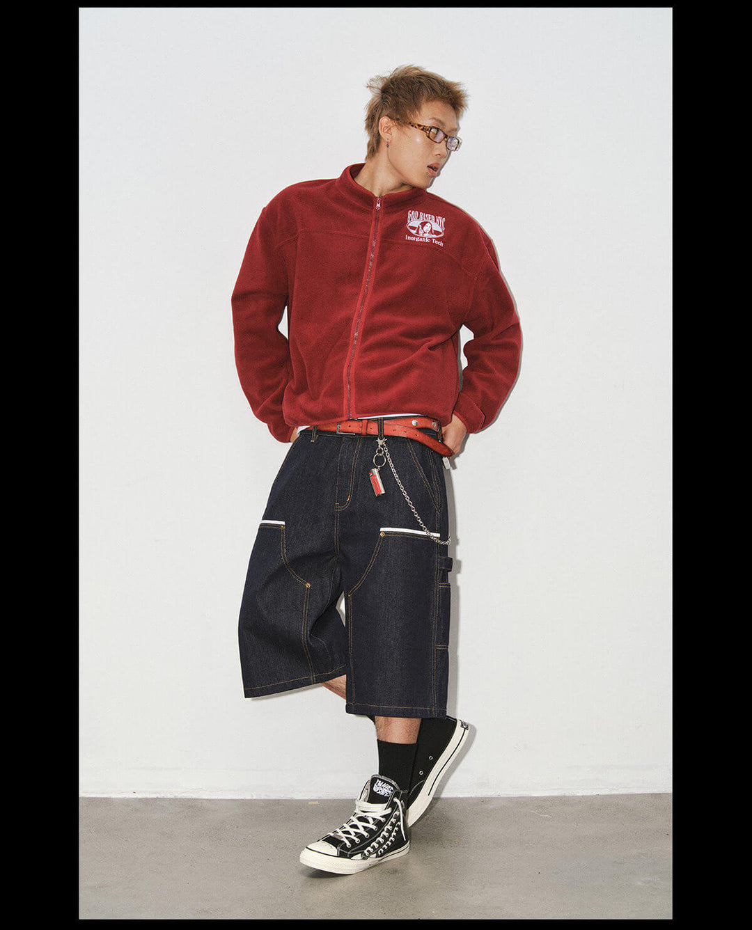 NOVACAM Burgundy Embroidered Fleece Zip Up Jacket | Face 3 Face