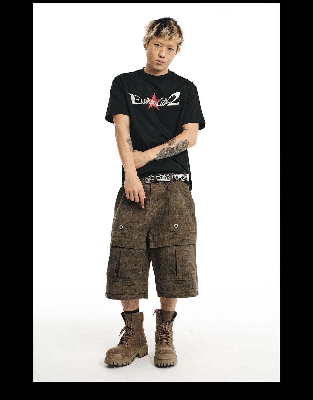 NOVACAM Vintage Letters Star Camouflage Tee | Face 3 Face