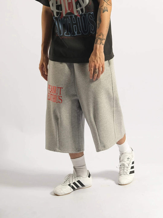 EVETS Slogan Embroidered Baggy Sweat Shorts