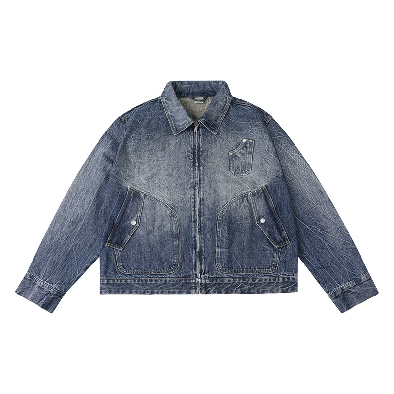 Labt Lightning Grain Washed Denim Jacket | Face 3 Face