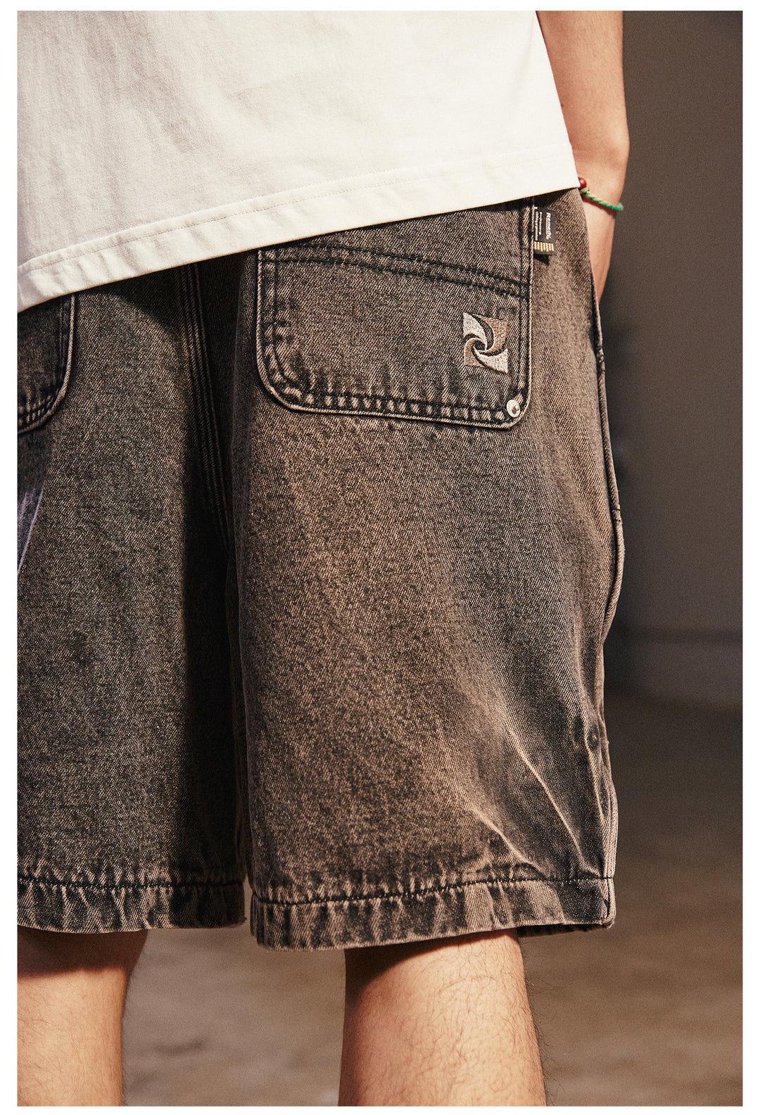 Remedy Washed Double Knee Denim Shorts | Face 3 Face