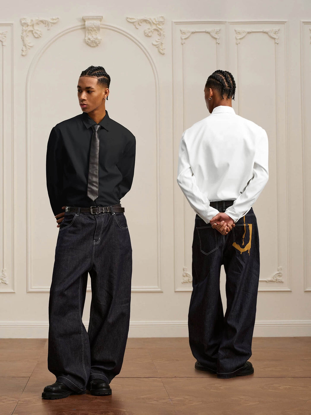 YADcrew Glitter Suede Leather Melting Pocket Jeans | Face 3 Face