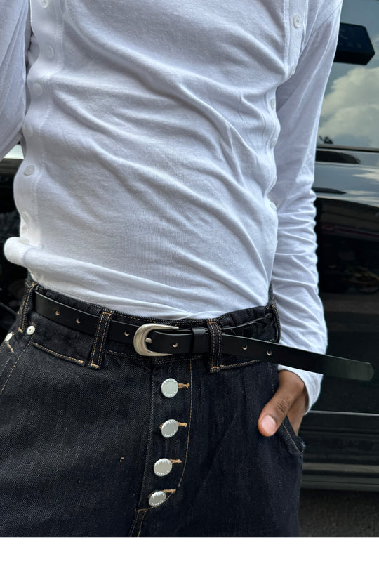 STEEPC Leather Braided Metal Buckle Belt | Face 3 Face