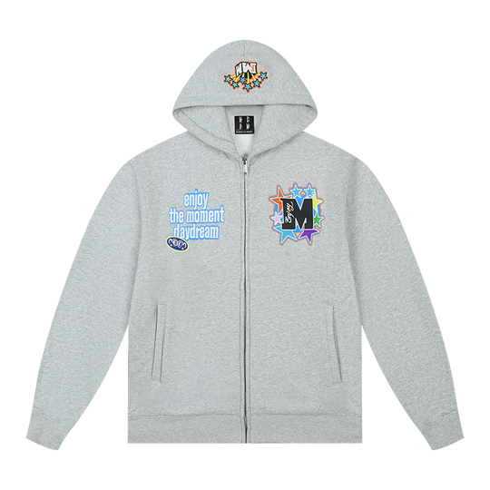 MEDM Blooming Star Embroidered Zip-Up Hoodie | Face 3 Face