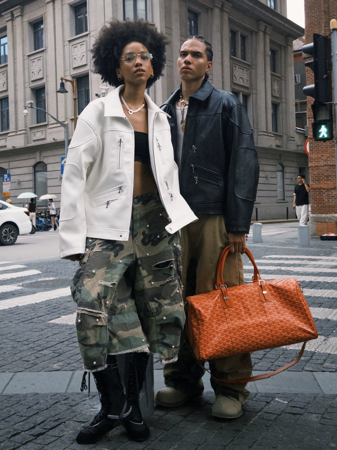 STEEPC Two Tone Leather Racing Jacket | Face 3 Face