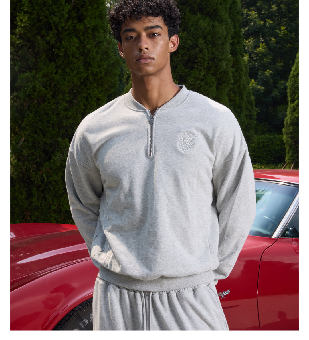 S45 Half Zip Logo Embroidered Sweatshirt | Face 3 Face