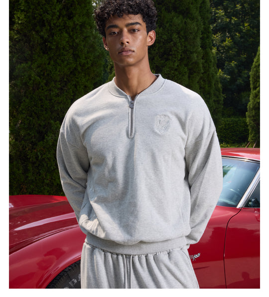 S45 Half Zip Logo Embroidered Sweatshirt | Face 3 Face