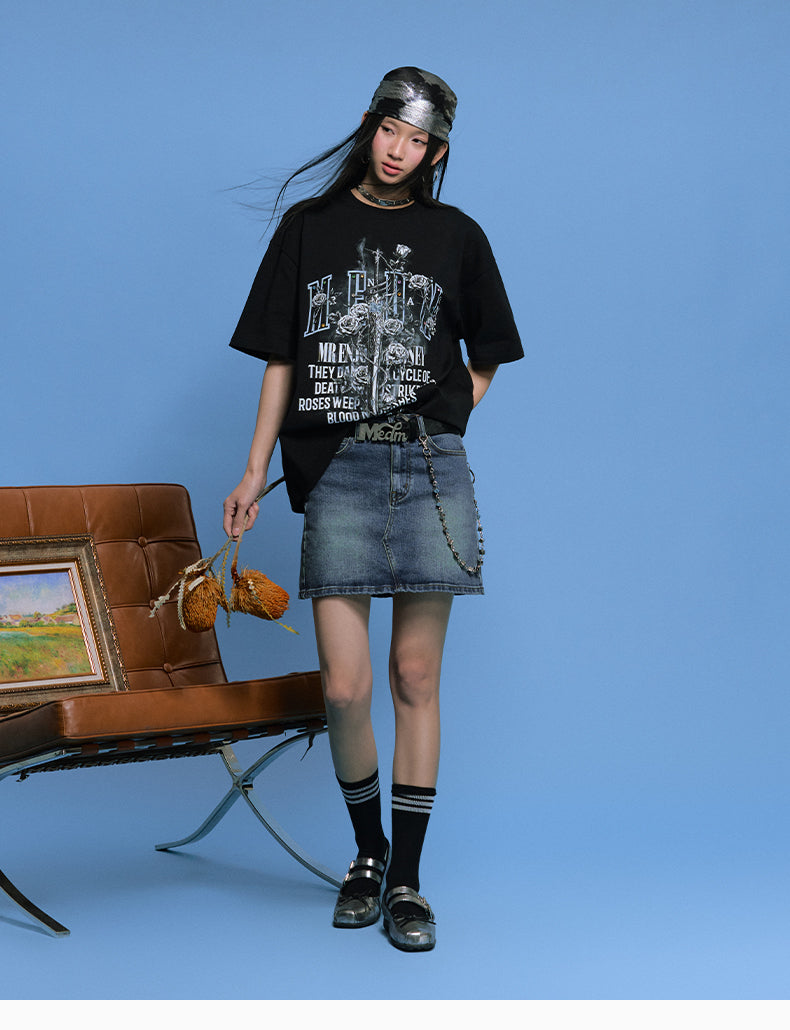 MEDM Sword and Rose Multicolor Diamond Tee | Face 3 Face