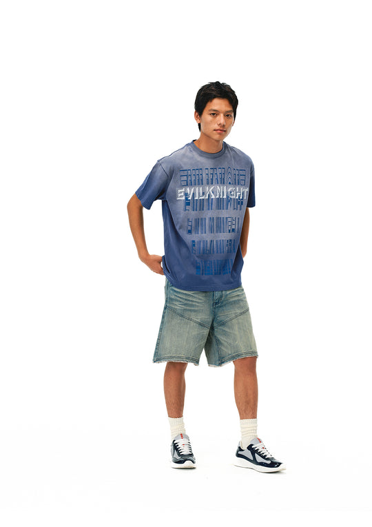 EVILKNIGHT(EK) Printed Old Wash Tee | Face 3 Face